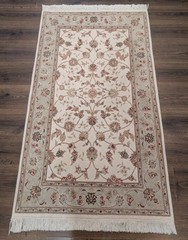 Sino Per’sian Rug 3×5, Ivory, Wool and Silk