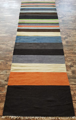 Vintage Handmade Traditional Colorful Runner Kilim Floor Rug Carpet 242×81 cm