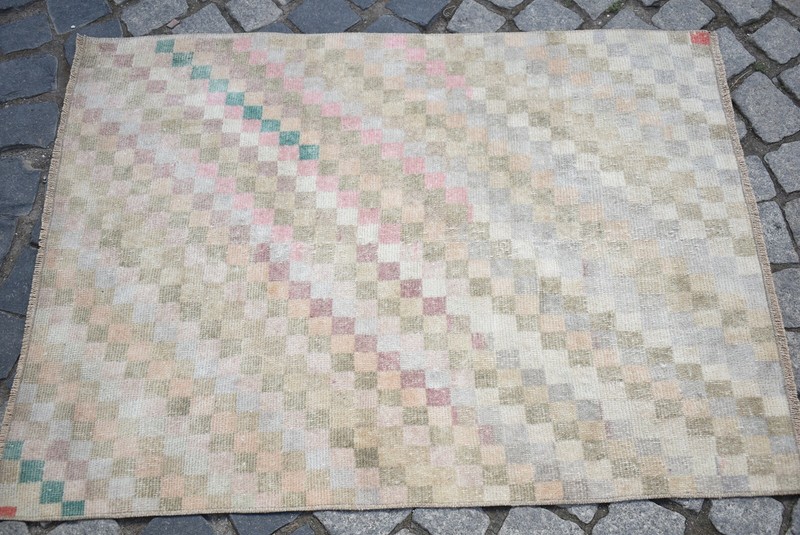 Turkish Rug 2'9'' x 3'9'' ft Vintage Oushak Rug Anatolian Organic Wool Area Rug gallery