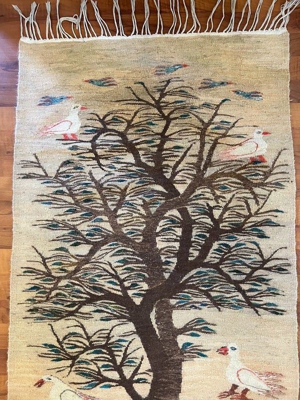 Egyptian Handwoven Camel Wool Kilim Folk Art Tapestry Rug/Wall W 29” L 50.5” NEW gallery