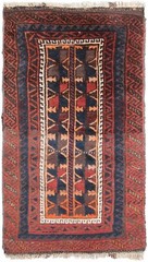 2×3 Antique Tribal Handmade Wool Area Rug Traditional Design c.1900