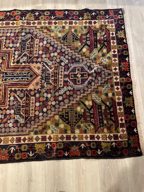 7.5 x 4 feet Vintage 1980s made extremely rare Nomadic Handmade Afghanistan War gallery