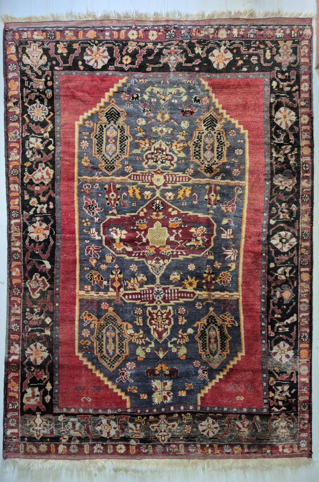 Antique Hand-Knotted Konya Karapınar Rug, Tribal Anatolian Rug 100 Yo 60x84'' gallery