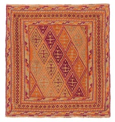 Vintage Hand-Knotted Area Rug 3’8″ x 3’10” Traditional Oriental Wool Carpet
