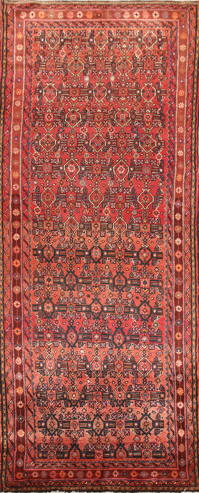 Vintage Vegetable Dye Wool Handmade Traditional Runner Rug Hallway Carpet 4x10 gallery