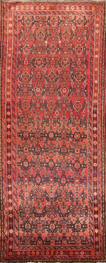 Vintage Vegetable Dye Wool Handmade Traditional Runner Rug Hallway Carpet 4x10