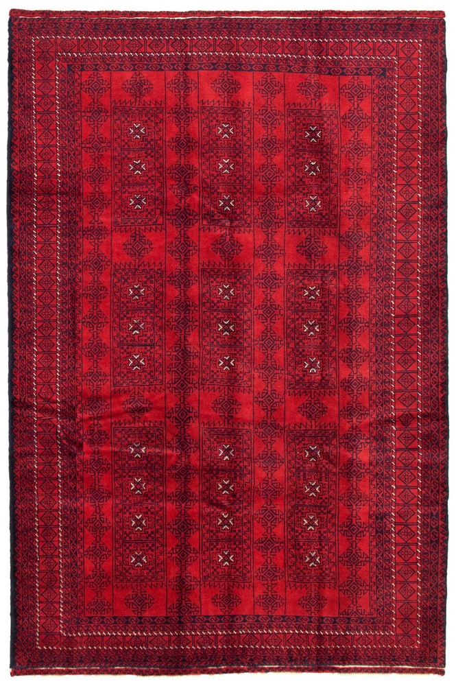 Vintage Hand-Knotted Carpet 6'1" x 9'3" Traditional Oriental Wool Area Rug