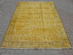 6×9 ft Yellow overdyed Kilim Rug Area – Handmade Area Rugs for living room