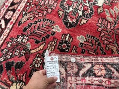 3×10 RED ANTIQUE RUNNER RUG handmade VINTAGE real geometric lilihan sarouk long