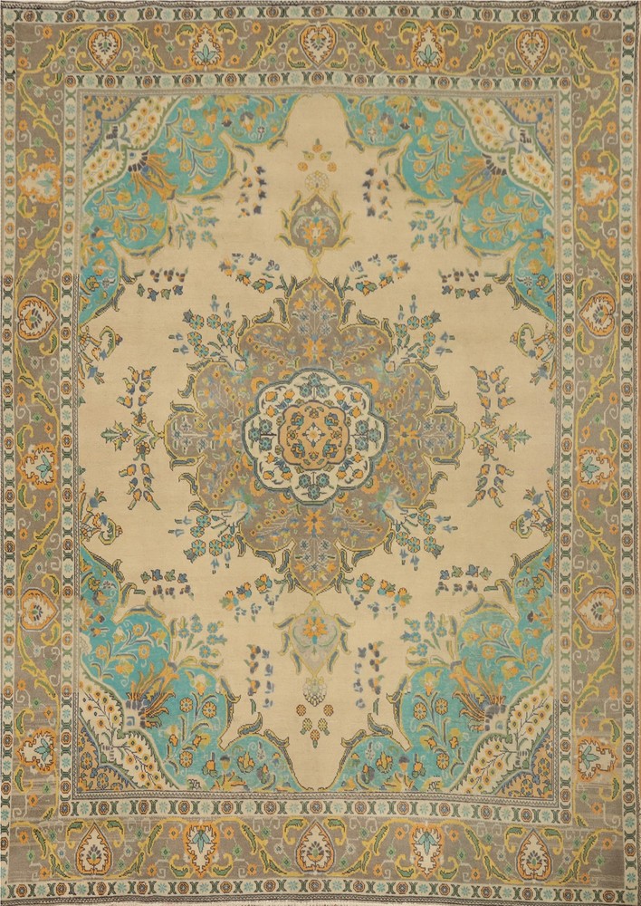 Vintage Wool Traditional Living Room Area Rug 10x12 ft Hand-knotted Old Carpet