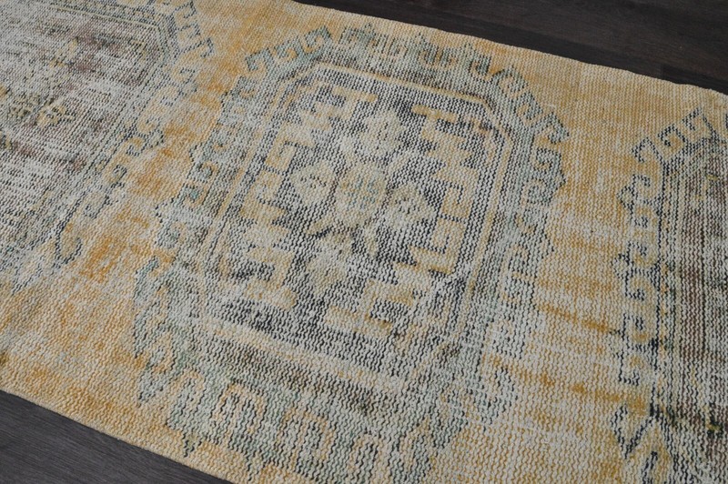 Vintage Turkish Runner Rug 3x10ft ORANGE Handmade Anatolian Oushak Hallway Wool gallery