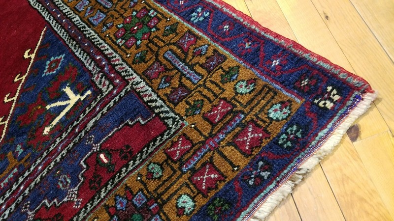 Antique 1900-1930s Turkish Tribal Rug 3'10" × 7'7" gallery