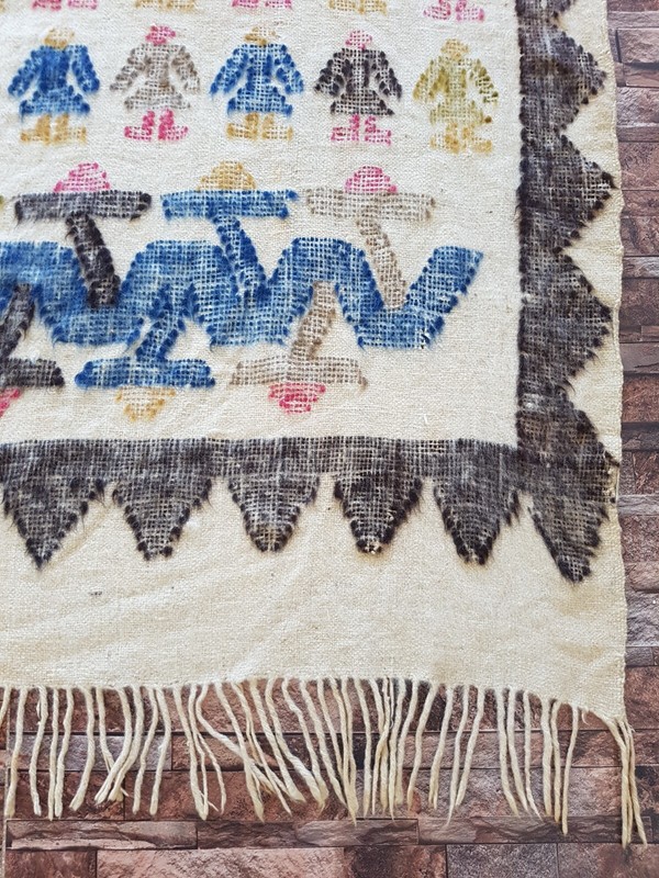 Vintage Handmade Traditional Antique Peruvian Kilim Floor Rug Carpet 229x149 cm gallery