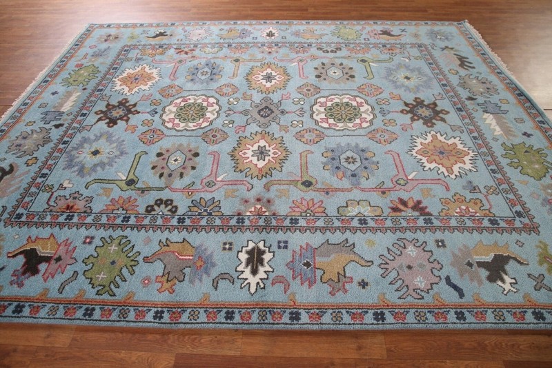 Vintage Turkish Oushak Rug, Beige 9X12 ft, Handmade Wool, Bohemian Anatolian gallery