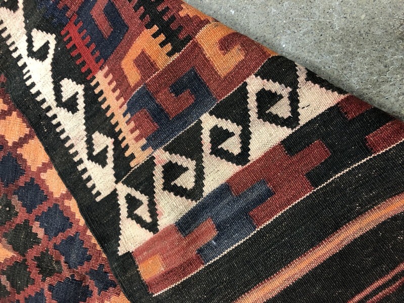 Vintage handmade wool kilim rug 6’4”x4’1” ft gallery