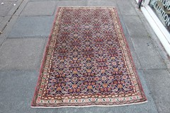 Vintage Hand Made Traditional Oriental Wool Blue Red Rug 175x107cm