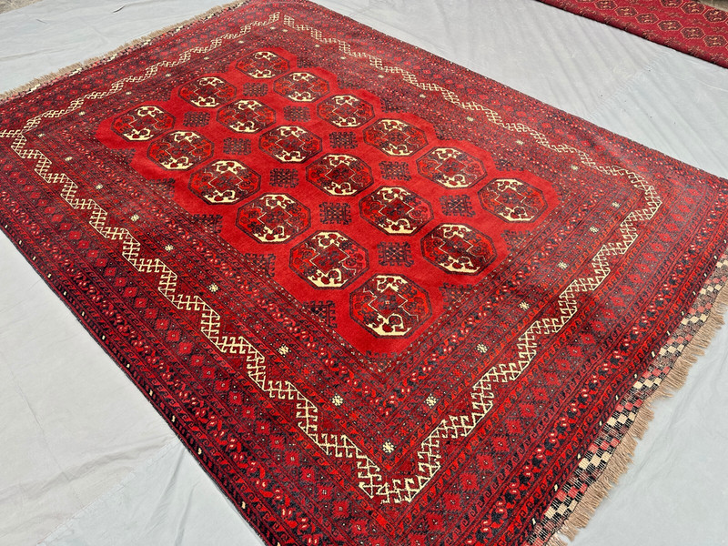 One of a kind Handmade Turkoman Ersari Tekka Area Rug | Persian Style Nomad Rug gallery