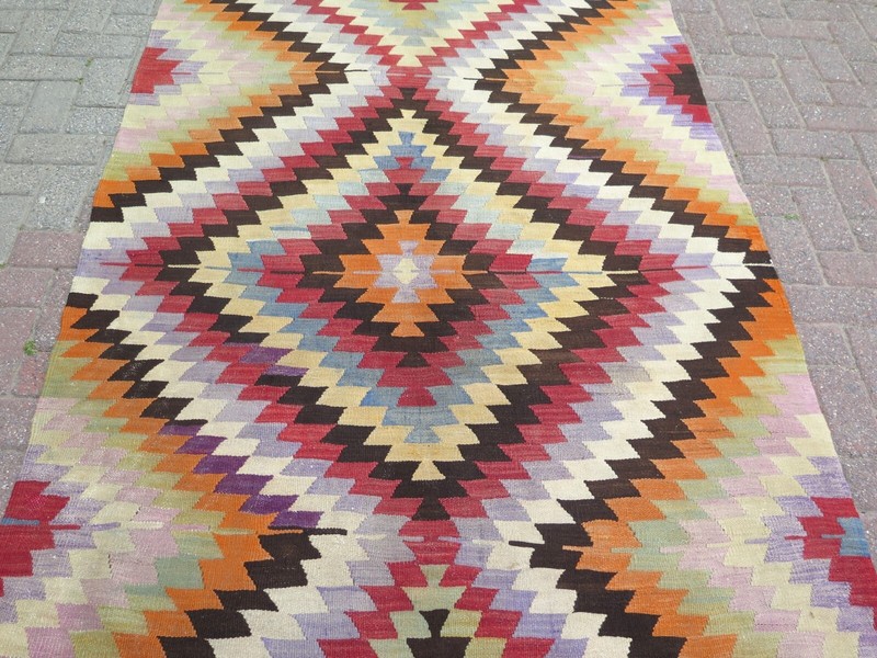 Vintage Anatolia Rug, Handmade Large Area Rugs, Floor Wool Entry Carpet 53"x112" gallery
