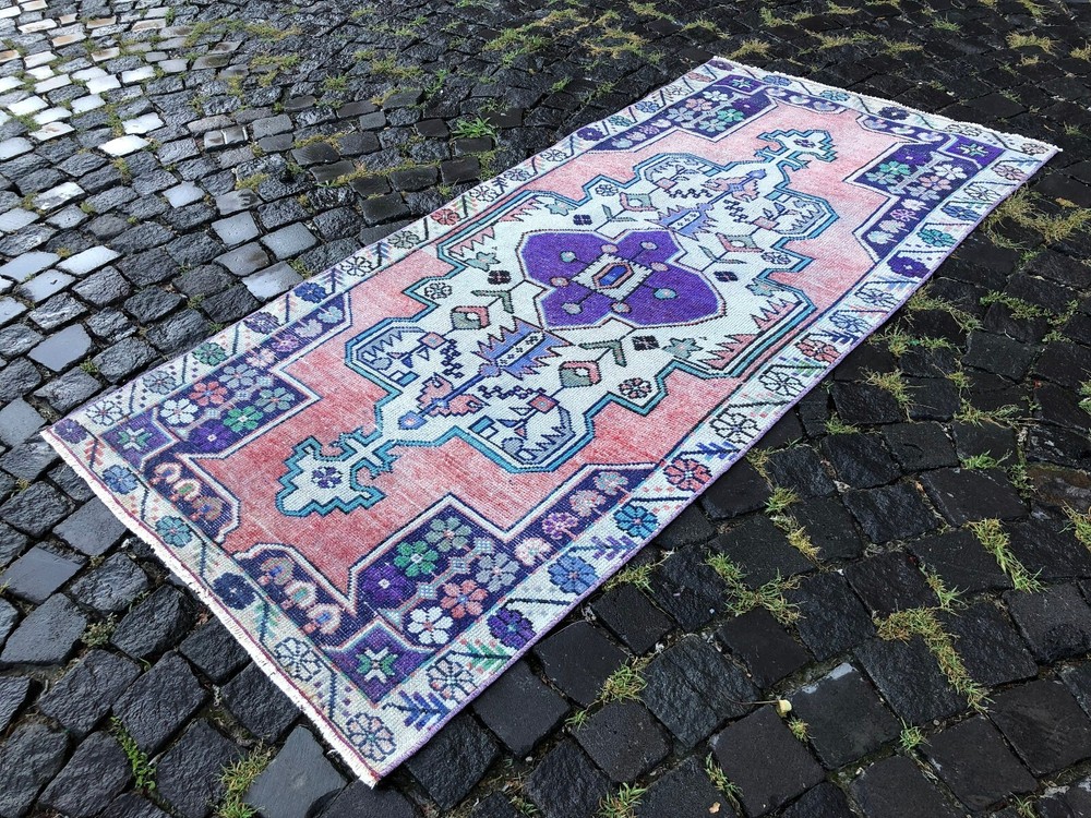 Turkish rug, Vintage rug, Handmade rug, Area rug, Wool rug, Carpet 3,1 x 6,5 ft