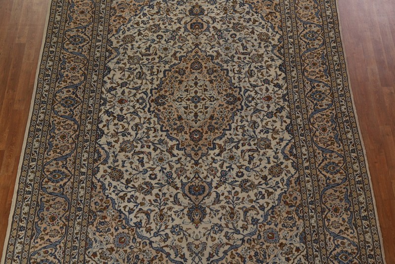 Traditional Beige Area Rug 8x12 Ft Living Room Wool Carpet Floral Vintage Rug gallery