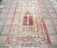 Antique Turkish Rug 41” x 78” Collector Item Ladik Prayer Rug Hand-knotted Rug