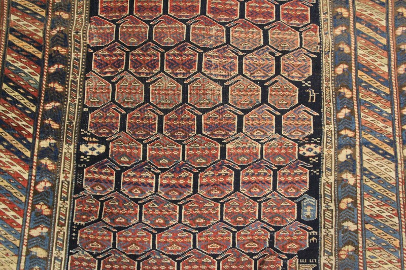 4x6 Authentic Antique Caucasian Rare Shirvan Rug Blue Kuba 117cm x 173cm gallery