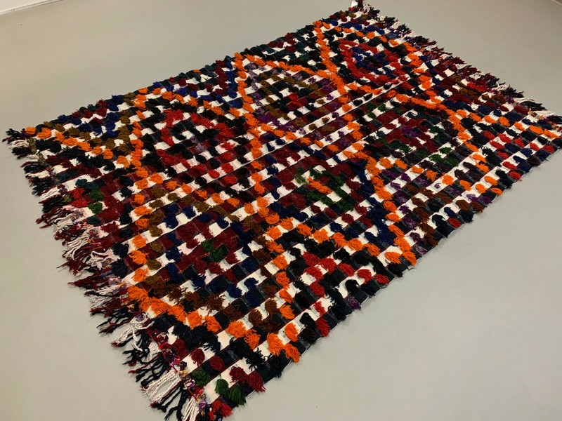 Vintage Turkish Kilim Rug 245x157 cm wool kelim Large gallery