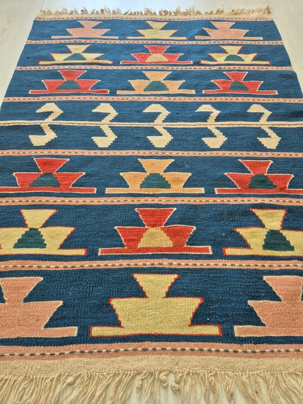 Vintage Turkish Handwoven Kilim Rug 31x43 in , Anatolian Tribal Wool Kilim Rug gallery