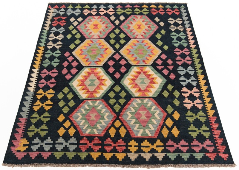 Kelim Afghan 197x151 cm Handwoven Oriental Carpet Rug Kilim gallery