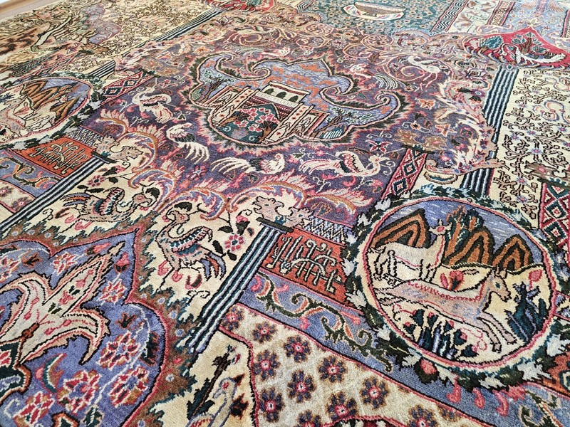 9.3 x 13 ANTIQUE FINE USHAK RUG CAUCASIAN VINTAGE SERAPI HERIZ KAZAK gallery