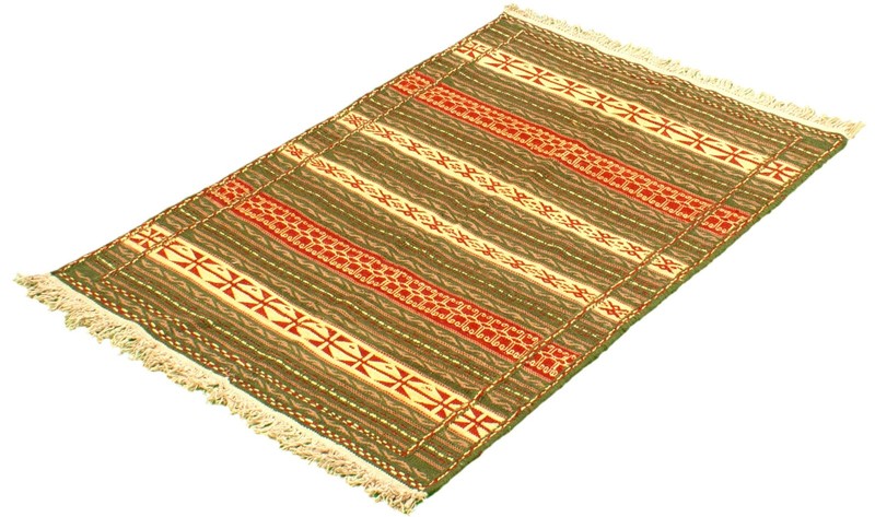 Vintage Hand Woven Area Rug 3'2" x 4'8" Traditional Wool Oriental Carpet gallery