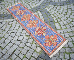 Caucasian Soumak Rug 20” x 77” Rahrah Runner Rug Organic Wool Kitchen Wool Rug