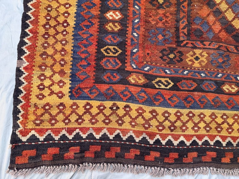 Coral Terracotta Faded Kilim Rug 9'8x13'1 Turkish Antique Tribal Boho decor gallery