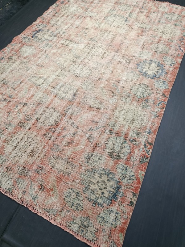 Antique Anatolian Red Vintage Rug, 5.8x9ft, Red Handmade Turkish Oushak Rug, gallery