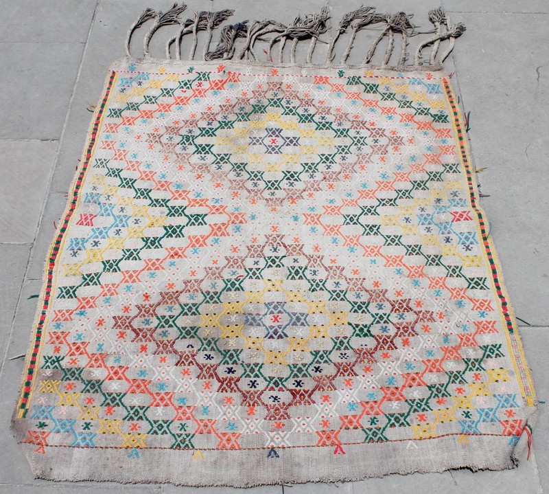 Turkish Kilim Rug 34''x43'' Hand Woven Konya Cicim Kilim 88x110cm gallery
