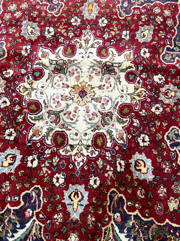 Antique Oriental Hand-Knotted Wool Area Rug Red/Ivory/Blue/Green 11'8" x 17'7" gallery