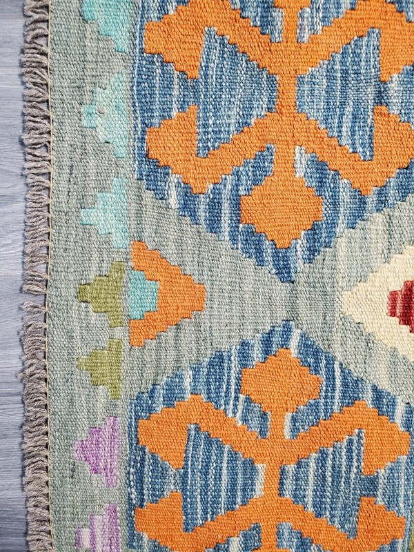 Vintage Kilim Traditional Hand Made Oriental Wool Kilim 3x16ft 81cmx498 gallery