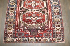 Antique Gorgeous Caucasian Shirvan Kazak Kuba Dated Rug Size 4’1”x5’8”
