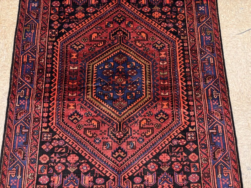 Vintage Zanjan Tribal Wool Area Rug 5x7 Hand Knotted Red Geometric Oriental Boho gallery