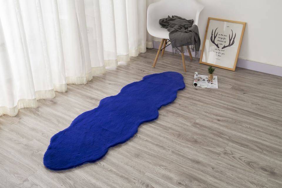 SOLID RABBIT FUR RUG BT666 60*90 2X3 ROYAL BLUE gallery