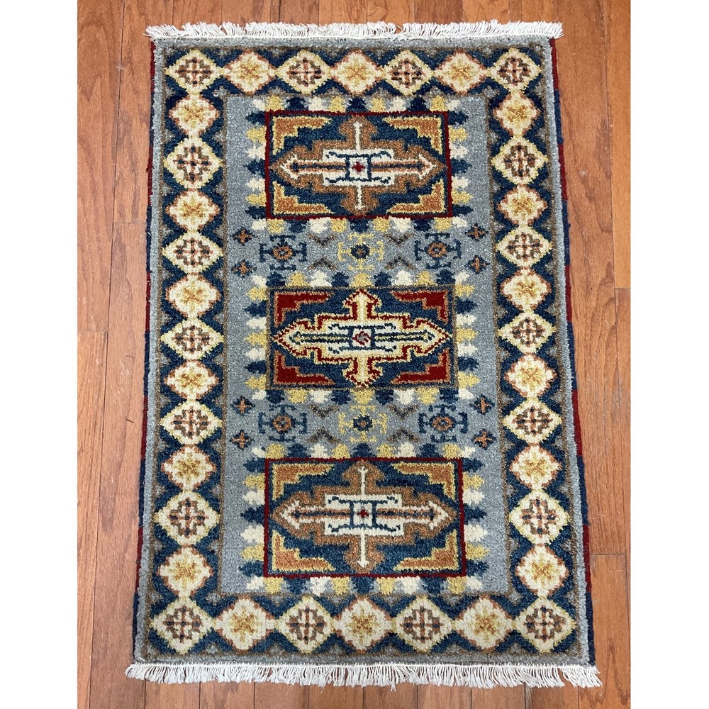 Handmade Indo Kazak Wool Rug 2' X 3'