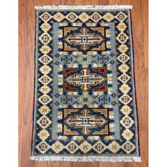 Handmade Indo Kazak Wool Rug 2′ X 3′