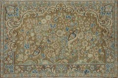 Vegetable Dye Floral Bird Design Wool Rug Traditional Handmade Foyer Carpet 2×3