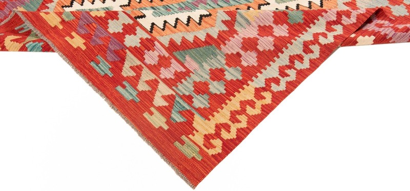 Kelim Afghan 238x167 cm Handwoven Oriental Carpet Rug Wool Red Kilim gallery