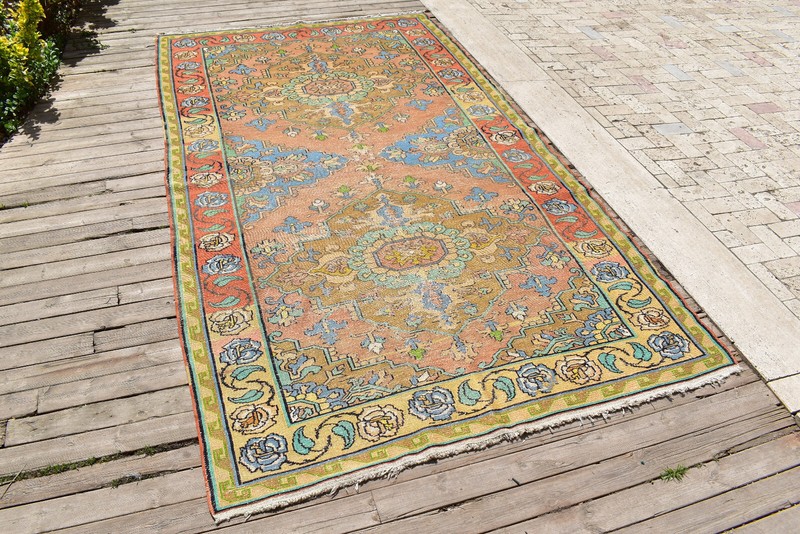 Caucasian Rug 5x9 Handwoven Wool Rug ANTIQUE Vintage Sumak Kilim 165x290cm gallery