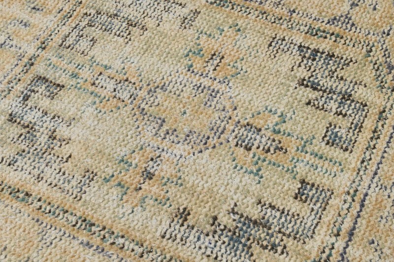 Vintage Turkish Runner Rug 3x12ft BEIGE Handmade Anatolian Oushak Hallway Wool gallery