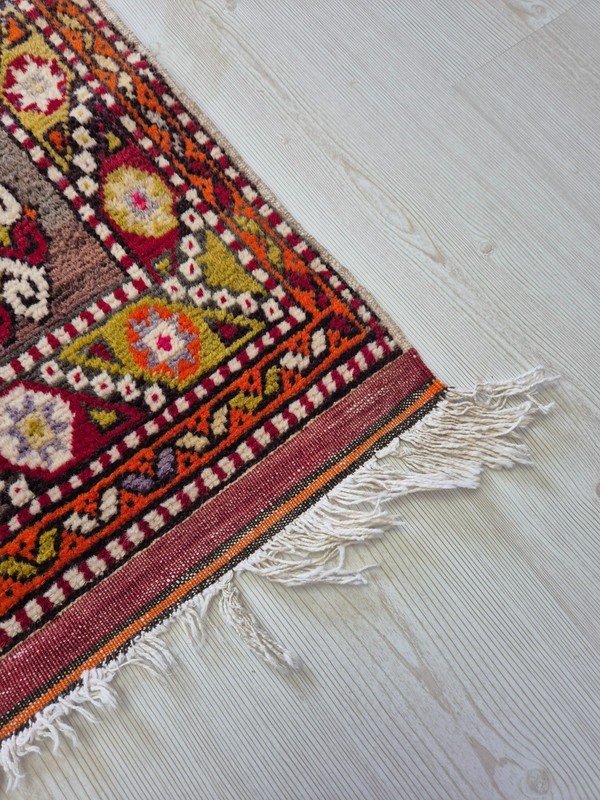 Rare Collector's Piece: Antique Turkish Yuntdağ Rug 30x45 in - All Natural Dyes gallery