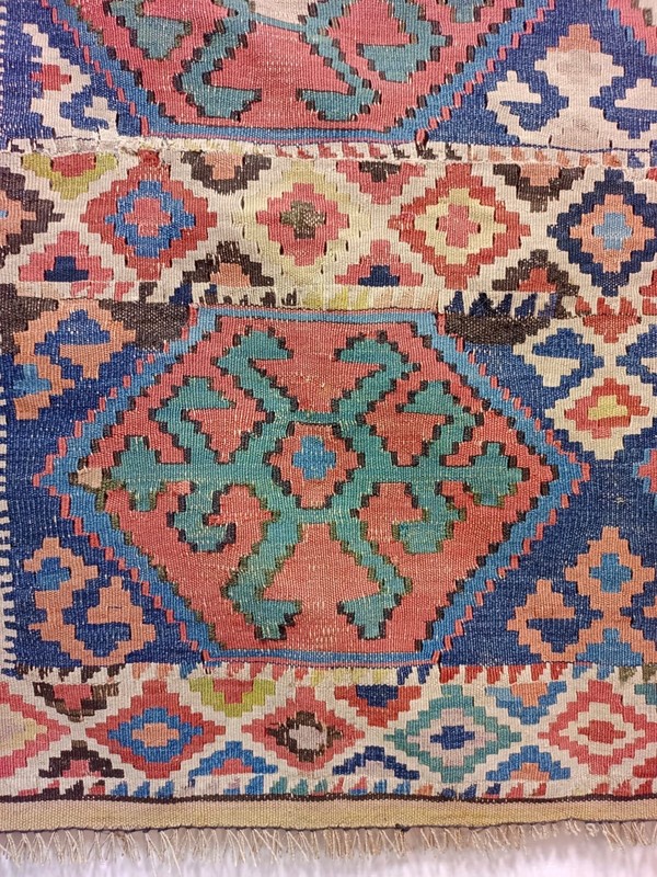 Antique Rare Collectible Hand Woven Shahsavaan Mafrash Kilim Panel Rug 84x104 Cm gallery