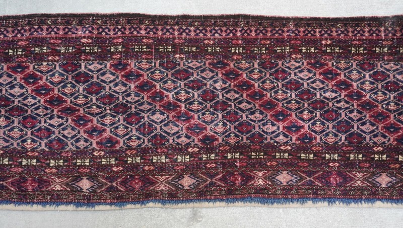 1' x 4' Antique Turkmen Torba Yomud Tribal Hand Knotted Wool Textile Rug gallery