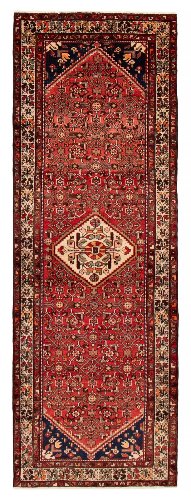 3'8" x 10'7" Vintage Hand-knotted Runner Rug Traditional Oriental Wool Carpet gallery